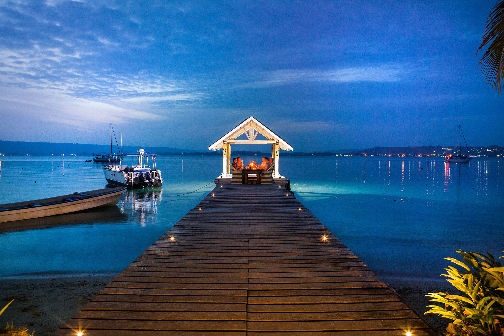 Aore jetty at night | Vanuatu accommodation